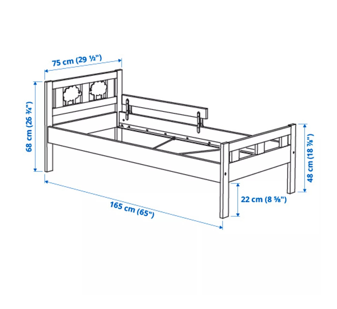 muebles y colchones - Cama para niño o niña con base de tablillas  2