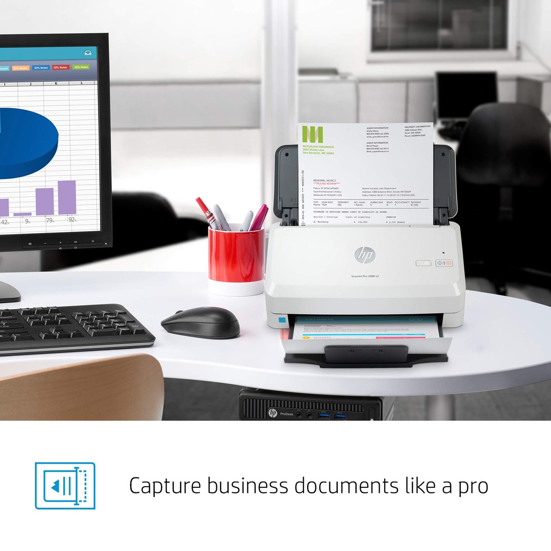 impresoras y scanners - SCANNER HP SCANJET PRO 2000 S2 SHEETFEED SCANNER - LETTER - 35 PPM / 75 IPM - 12 1