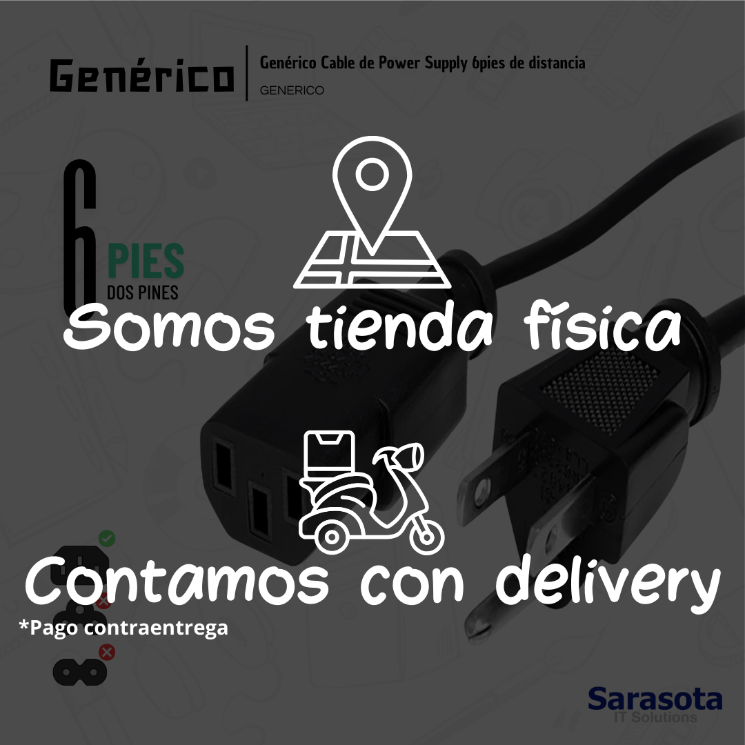 accesorios para electronica - Cable de fuente de 6 pies, 2 pines 1