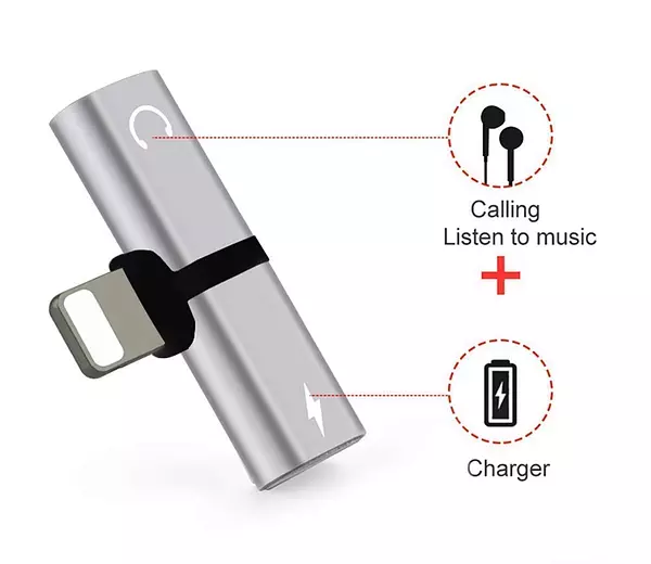 accesorios para electronica - Adaptador Para Audifonos Y Carga Simultanea iPhone 8 9 Y X 12 4
