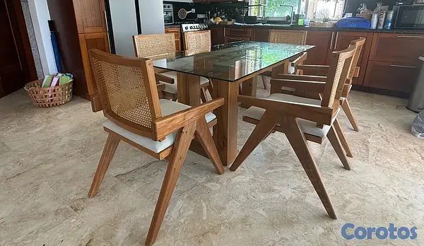 muebles y colchones - Comedor 6 sillas Rattan Excelente Condiciones! NEG 2