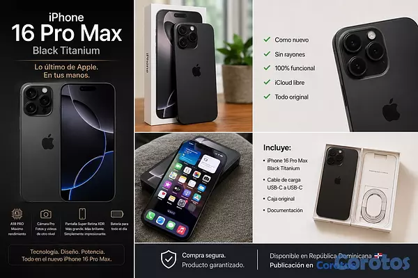 celulares y tabletas - iPhone 16 Pro Max – Black Titanium
IPhone 16 Pro Max - Negro Titanium 4
