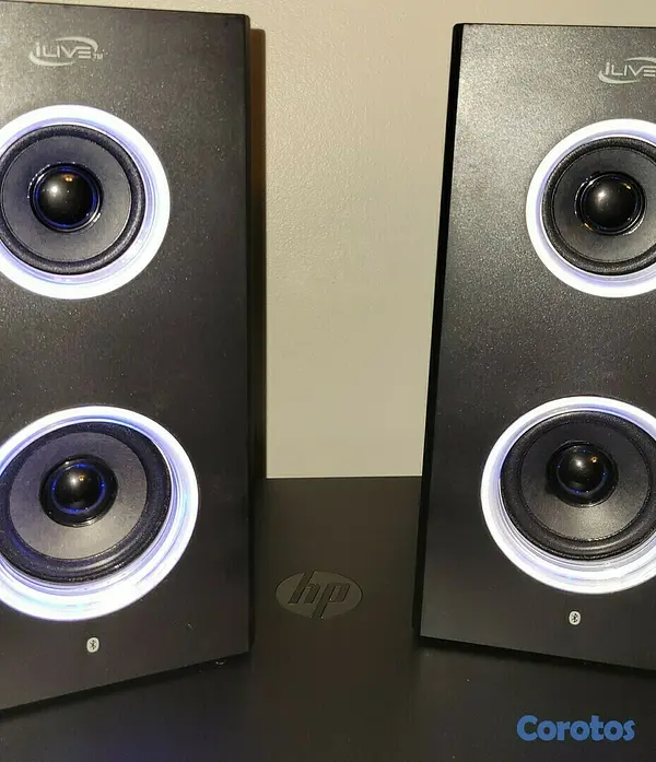 camaras y audio - Altavoz (par) portable inalambrico con LED 2