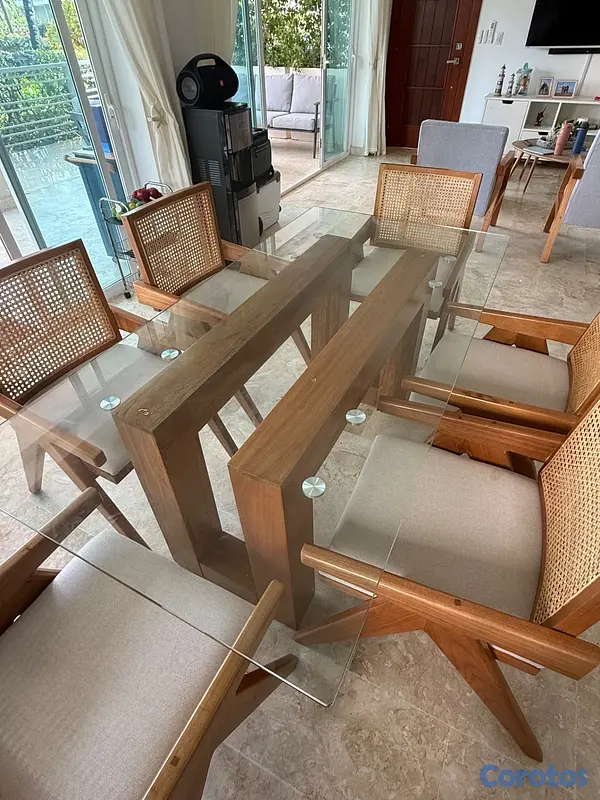muebles y colchones - Comedor 6 sillas Rattan Excelente Condiciones! NEG 3