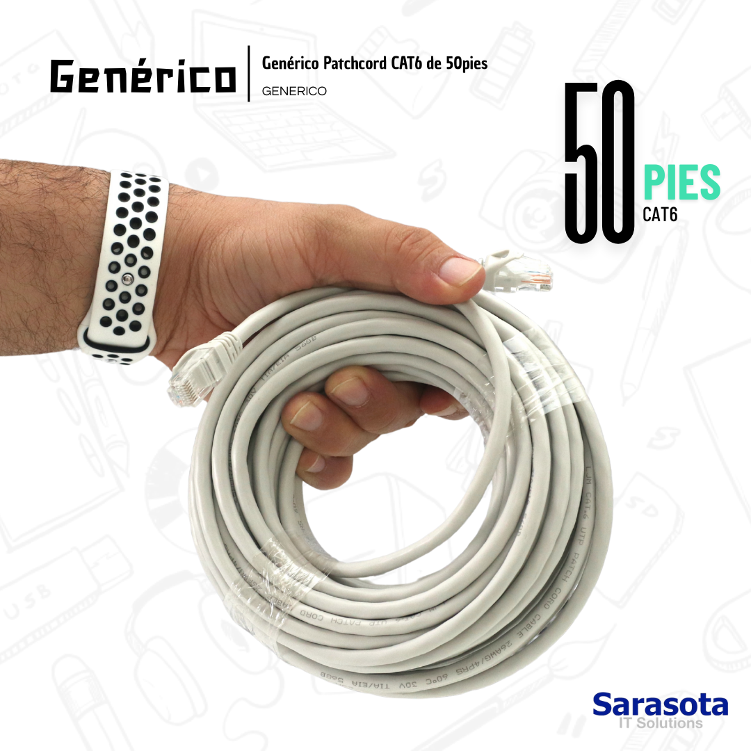 accesorios para electronica -  Patch Cord RJ45 CAT6 de 50 pies (Somos Sarasota) 0