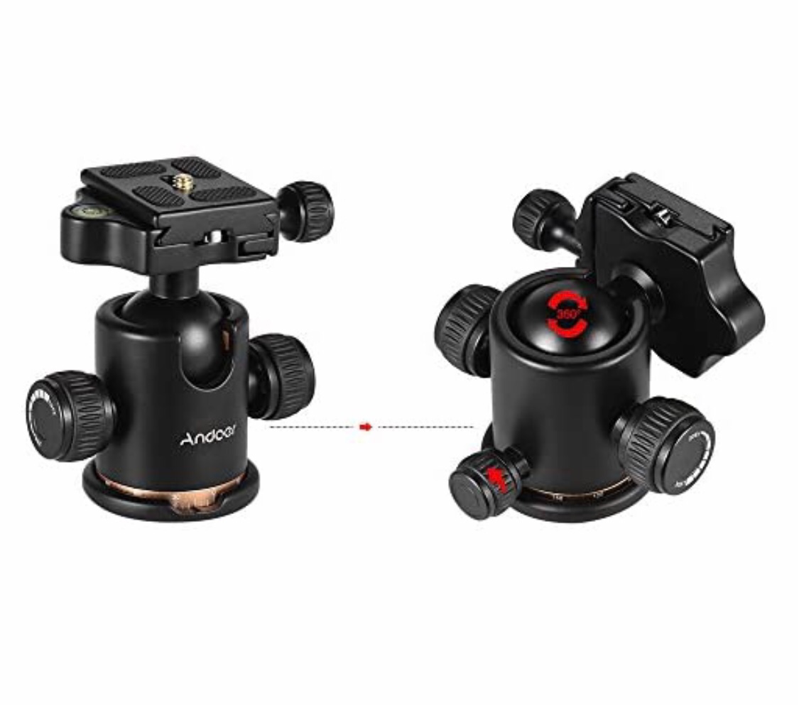 accesorios para electronica - Cabeza de Tripode giratoria 360 tipo BoLA. adaptador de cellular para Binoculare 5