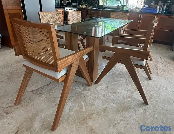 muebles y colchones - Comedor 6 sillas Rattan Excelente Condiciones! NEG 4