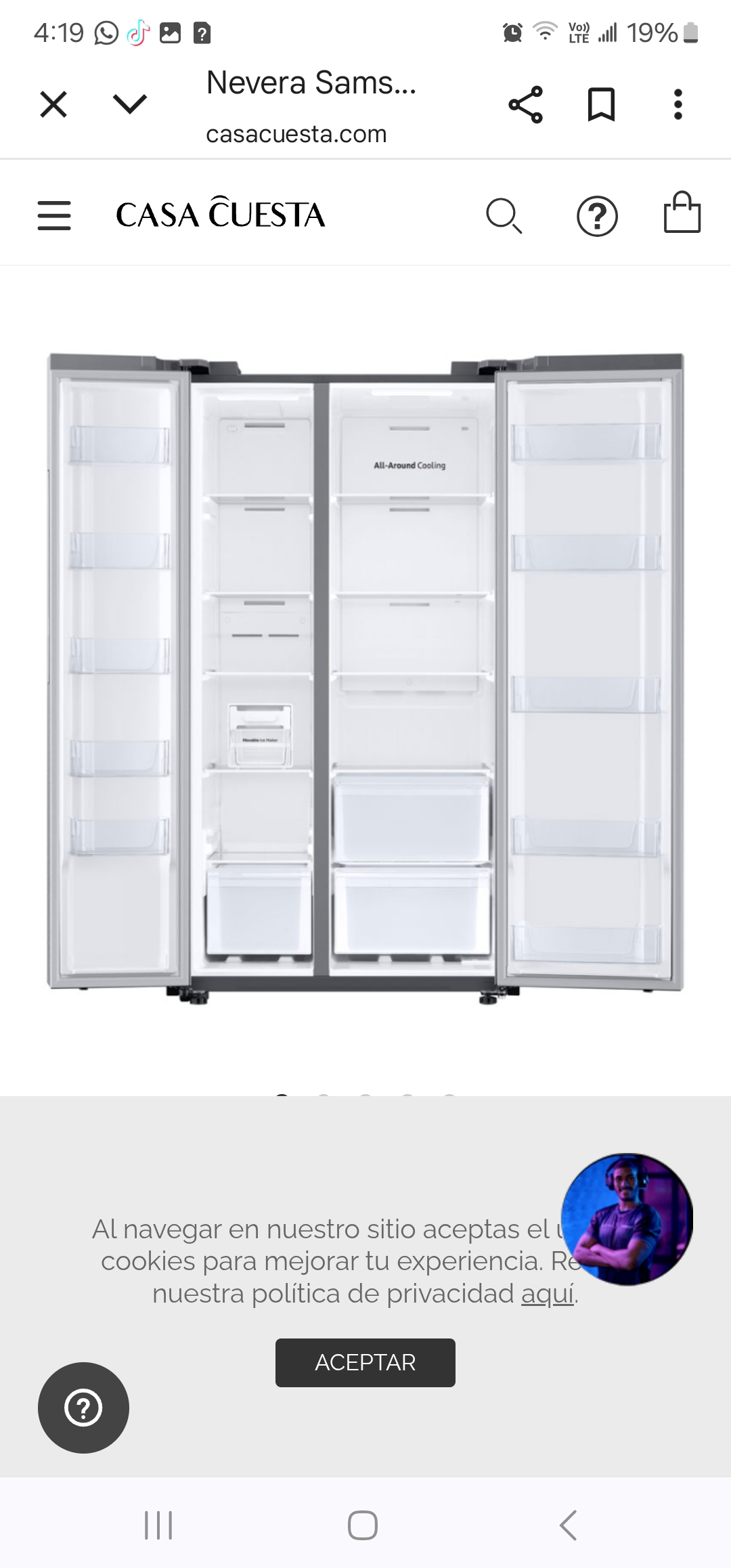 cocina - nevera Samsung tipo libro 
modelo rs23t5b00s9 nueva 2
