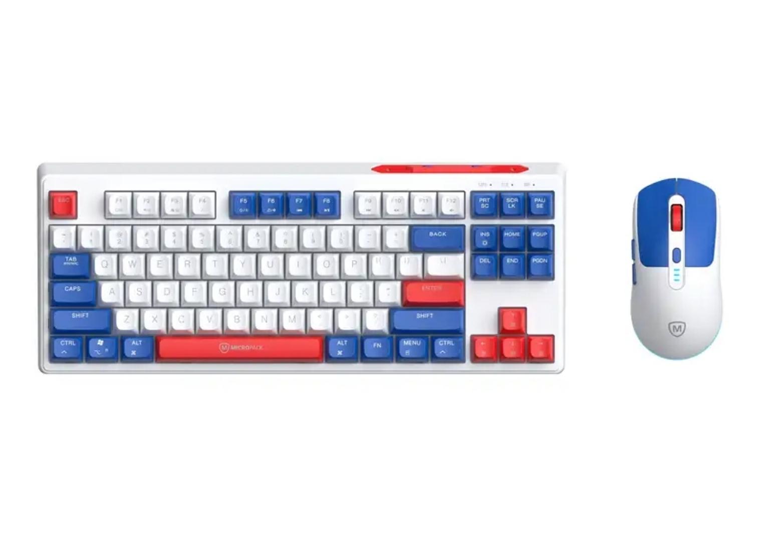 computadoras y laptops - Teclado y mouse inalámbricos recargables 2.4G con iluminación de fondo RGB