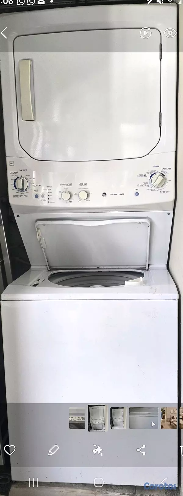 electrodomesticos - Lavadora con secadora tipo torre GE 2