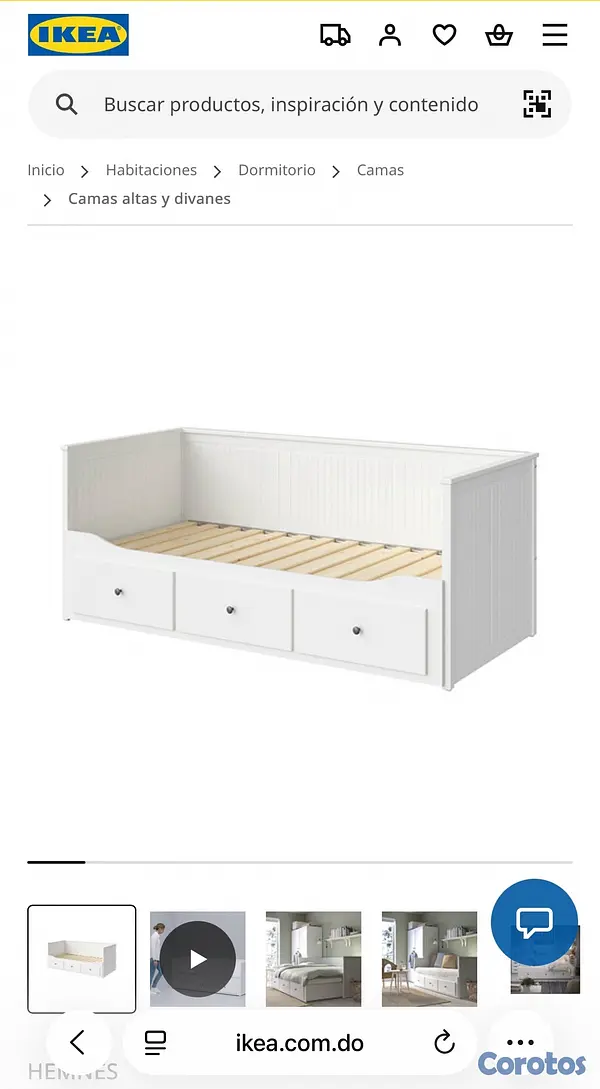 muebles y colchones - Cama tipo Daybed blanca con 3 gavetas (Twin) – Ikea Hemmes 5