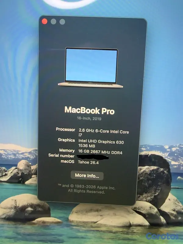 computadoras y laptops - MacBook Pro 2019 16-Inch i7/16GB/512 último IOS NO NEGOCIABLE NO CAMBIOS  3