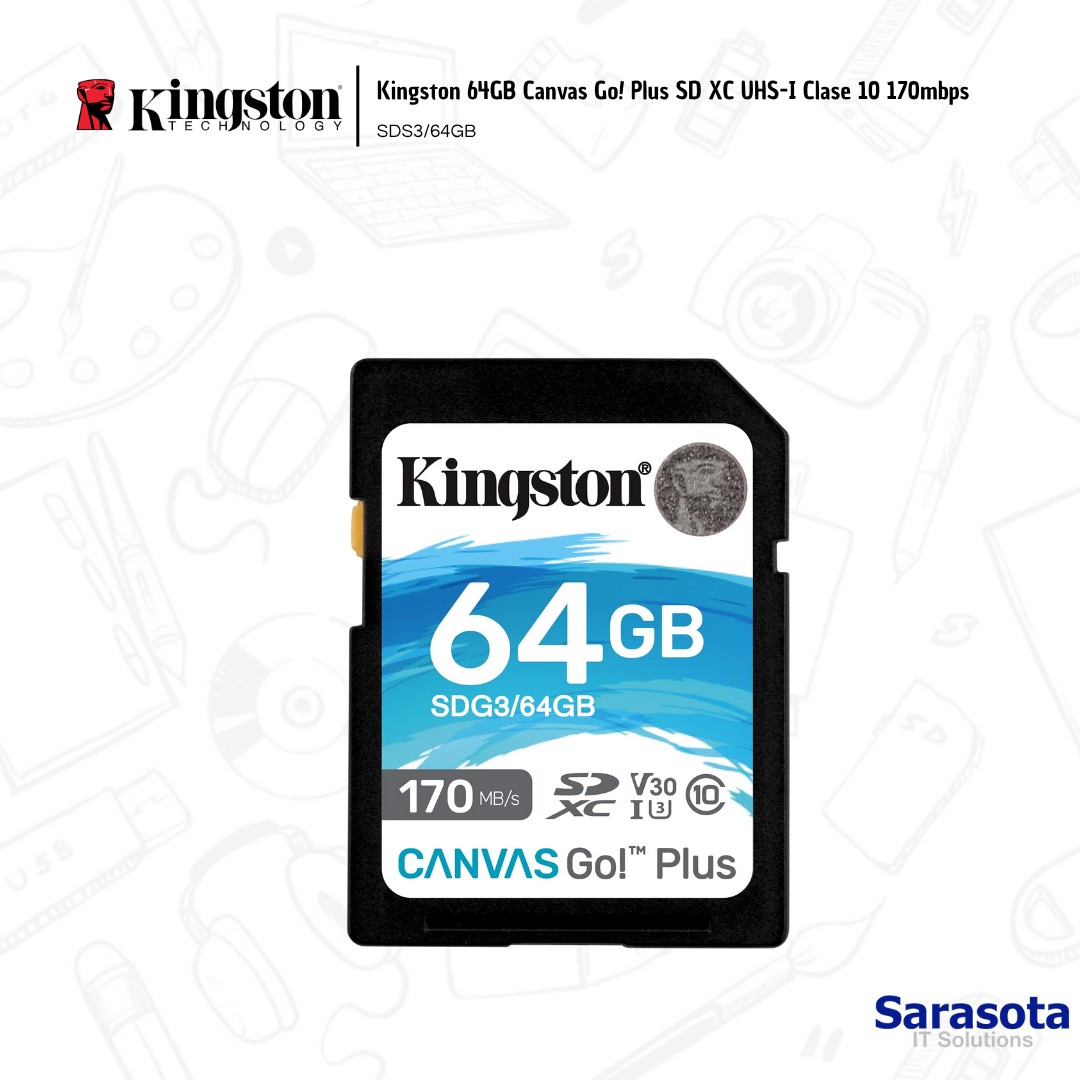 accesorios para electronica - Kingston 64GB Canvas Go! Plus SD 170mbps 1