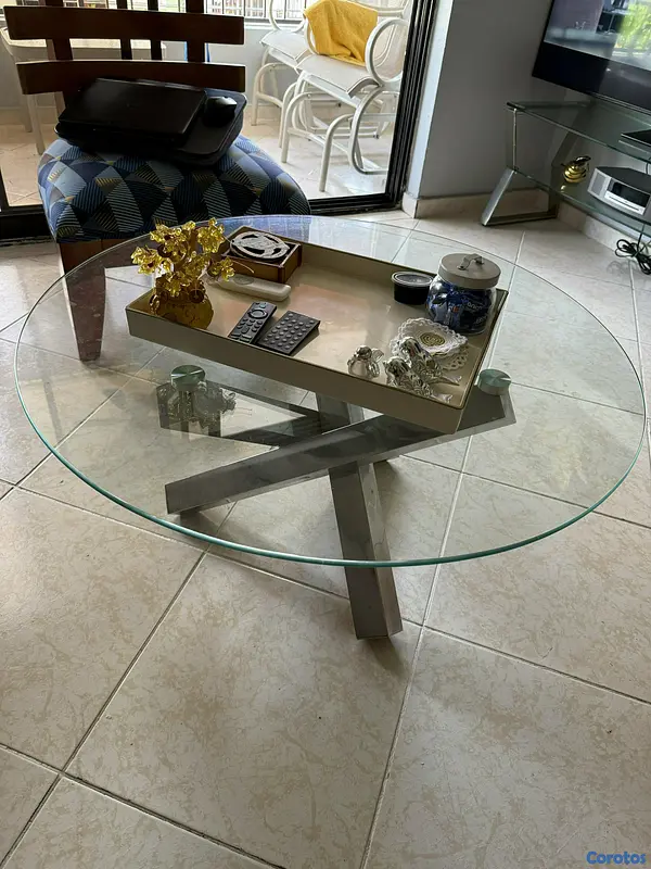 muebles y colchones - Vendo mesa con tope de cristal 
 4