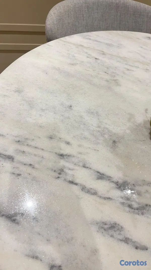 muebles y colchones - Mesa de comedor en mármol original 3