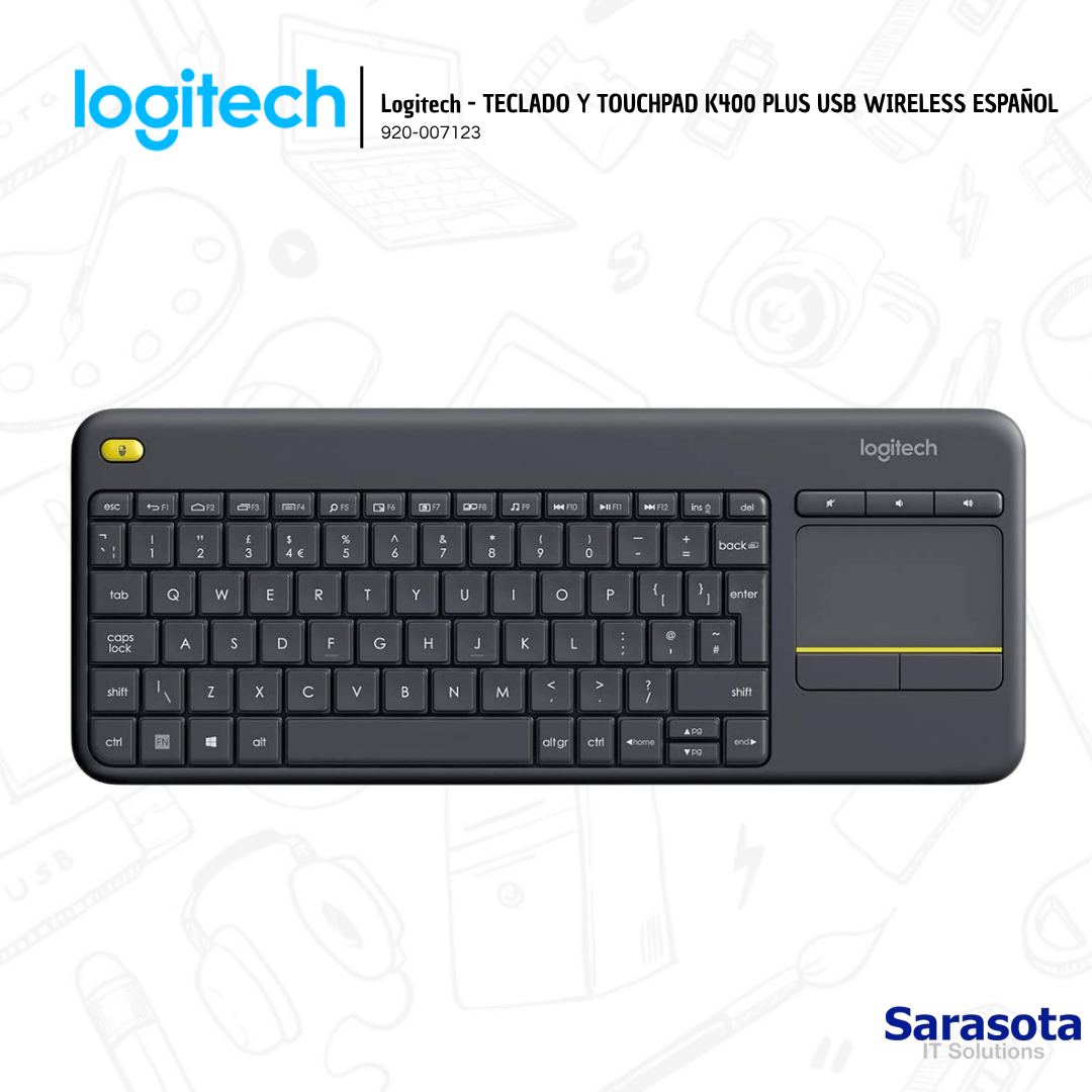 accesorios para electronica - Logitech - TECLADO Y TOUCHPAD K400 PLUS USB