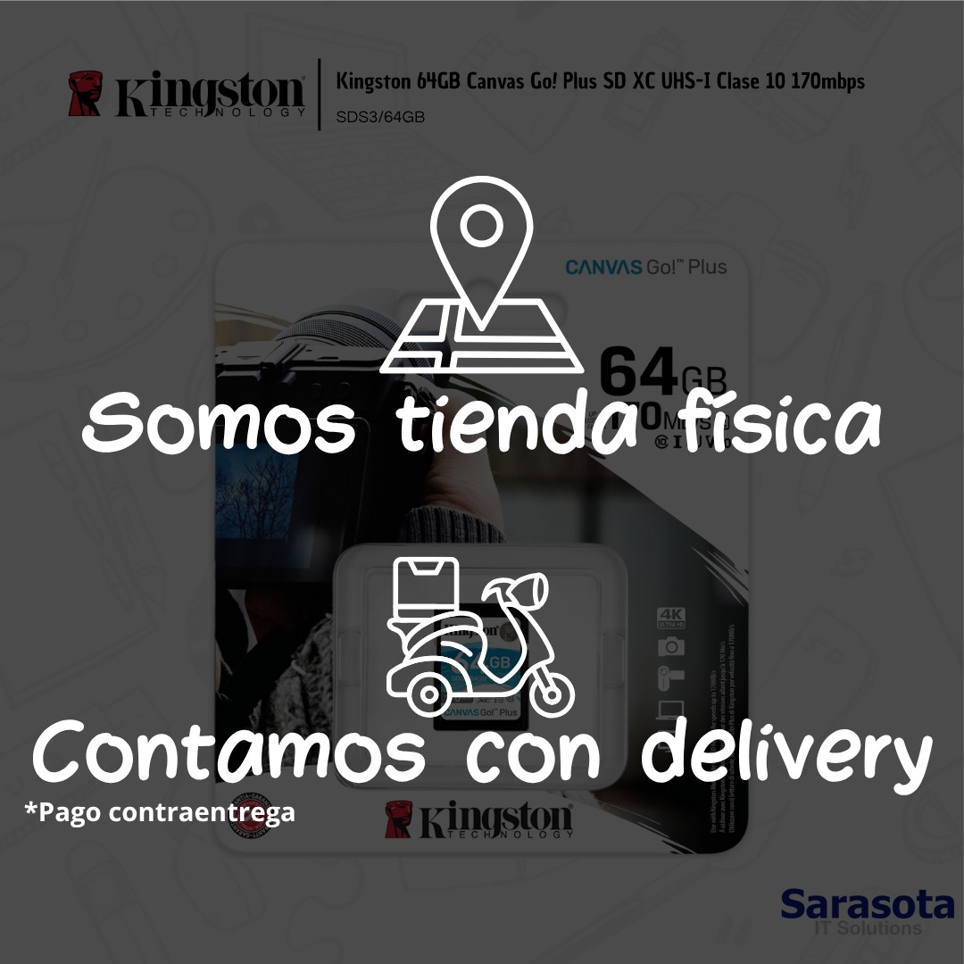 accesorios para electronica - Kingston 64GB Canvas Go! Plus SD 170mbps 2