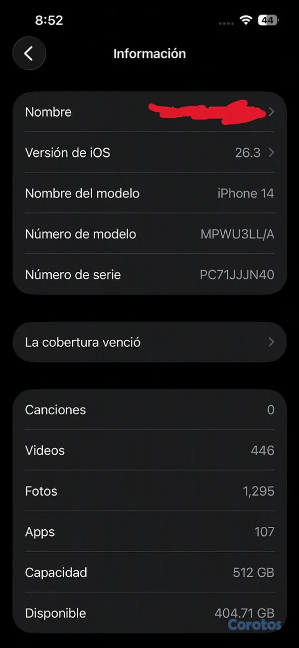 celulares y tabletas - iPhone 14 (NORMAL) NEGRO 512GB FACTORY 6