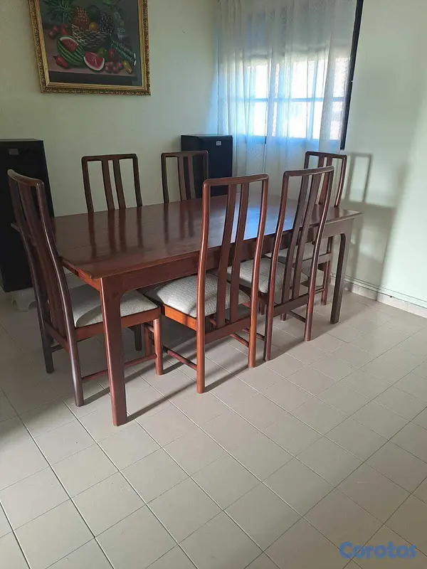 muebles y colchones - Juego de comedor de 6 sillas, en caoba 2
