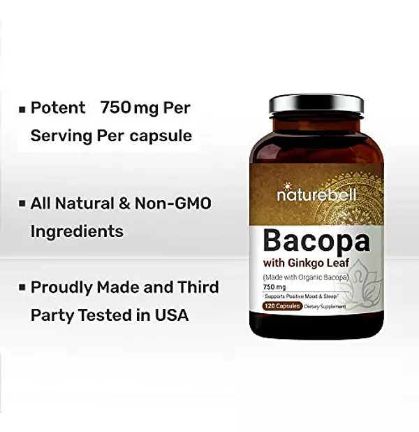 Salud y Equipamiento Médico - Bacopa Monnieri Capsulas Con Ginkgo Biloba Naturebell 3