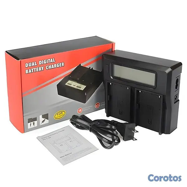 camaras y audio - Cargador Dual Digital DC-LCD para Baterías Sony NP 3