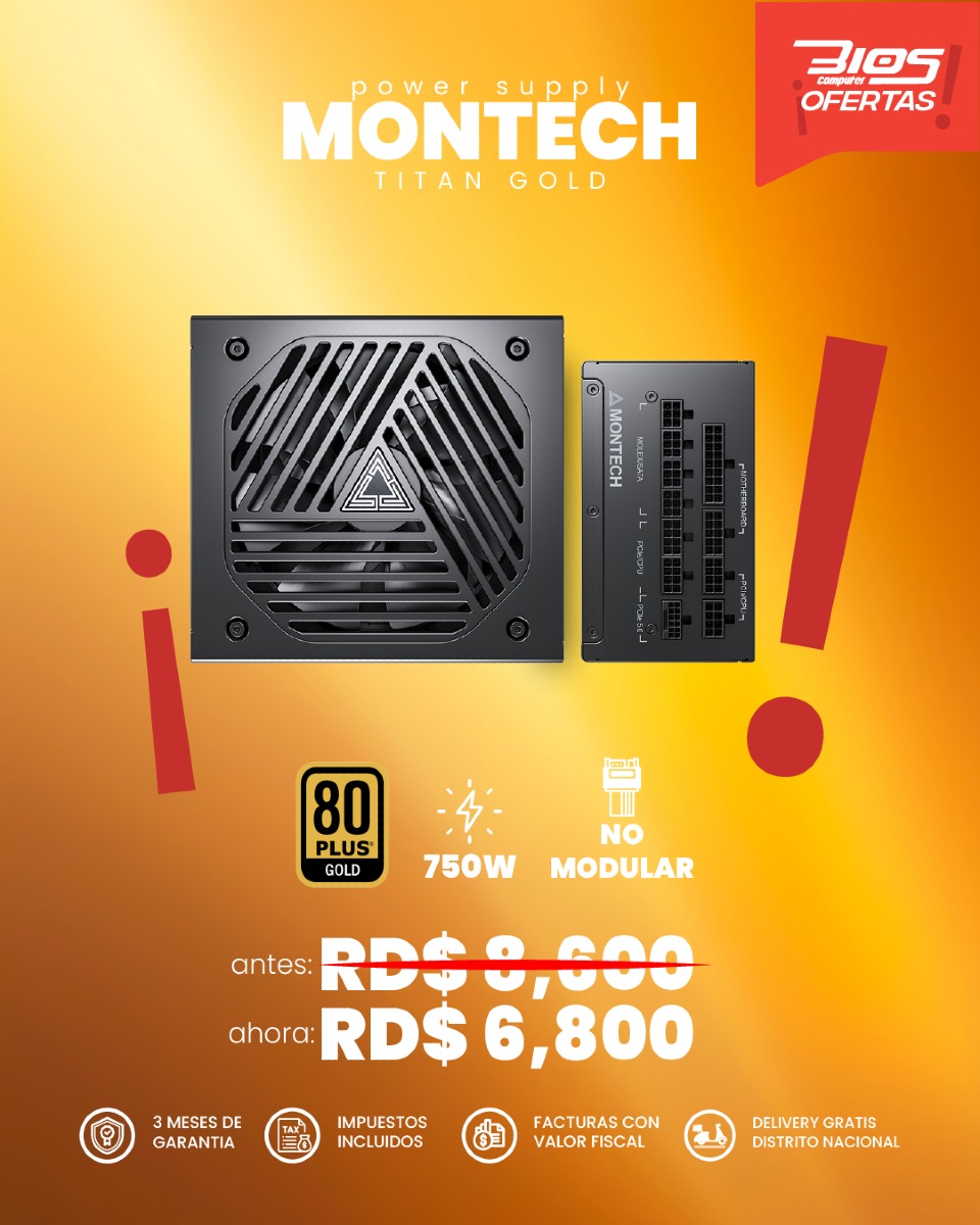 computadoras y laptops - Power Supply MONTECH Titan Gold 750W 0