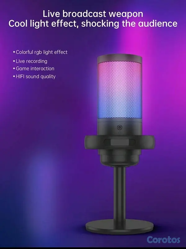camaras y audio - micrófono con base y RGB 6