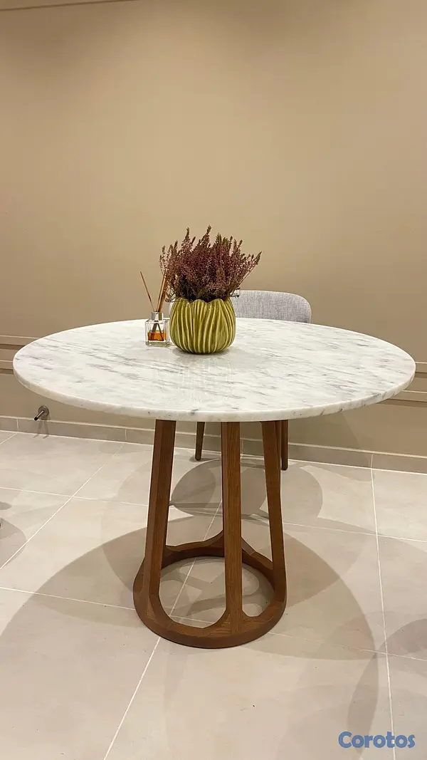 muebles y colchones - Mesa de comedor en mármol original 1