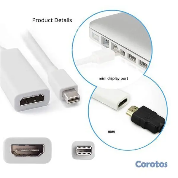 accesorios para electronica - Convertidor Mini DP a HDMI Audio y Video HD 2