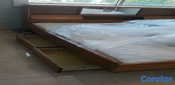 muebles y colchones - Cama de colchone agua tamano "KING"  La joya modelo roble Maderera en Roble 4