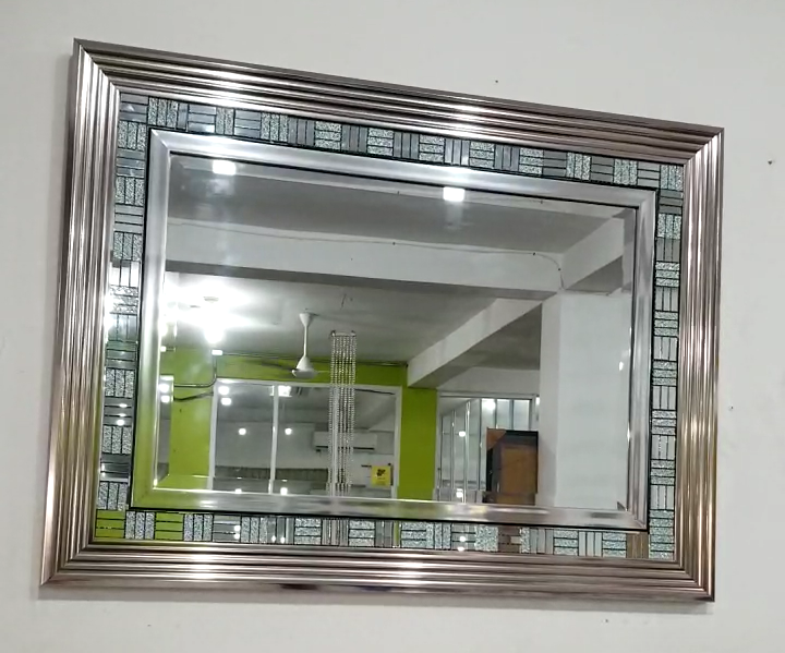 decoración y accesorios - Espejo cuadrado plateado moderno 