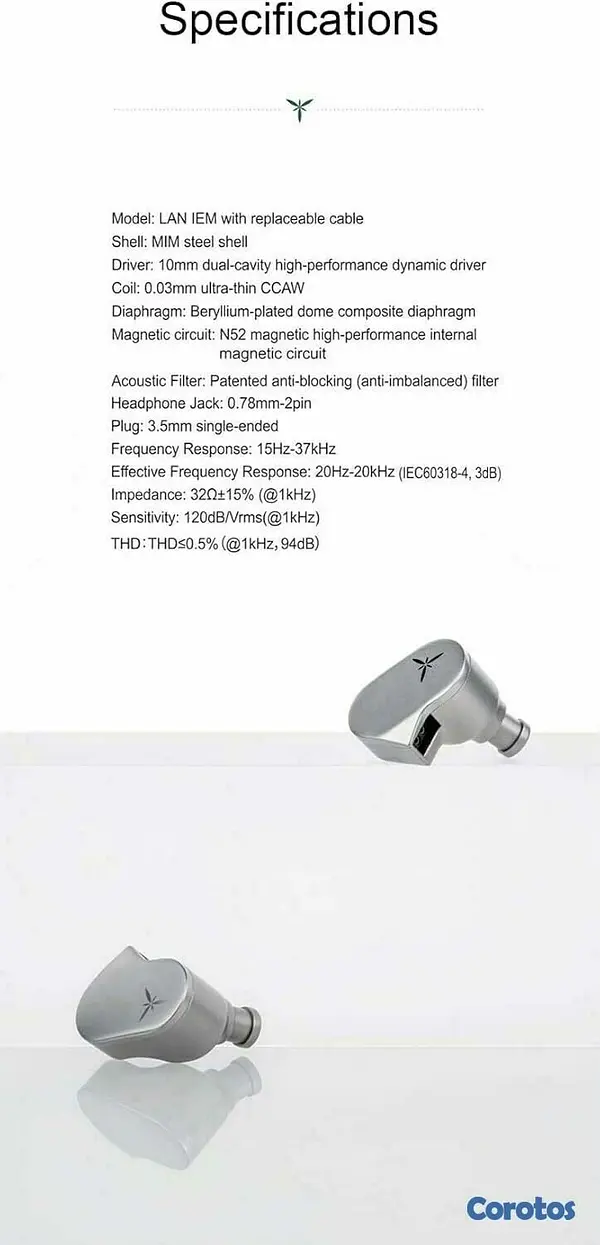camaras y audio - Auriculares IEM Moondrop Lan Driver Dinámico 10mm 9