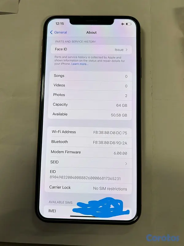 celulares y tabletas - Iphone XS Max 64GB Dorado NO FACE ID Como nuevo 1