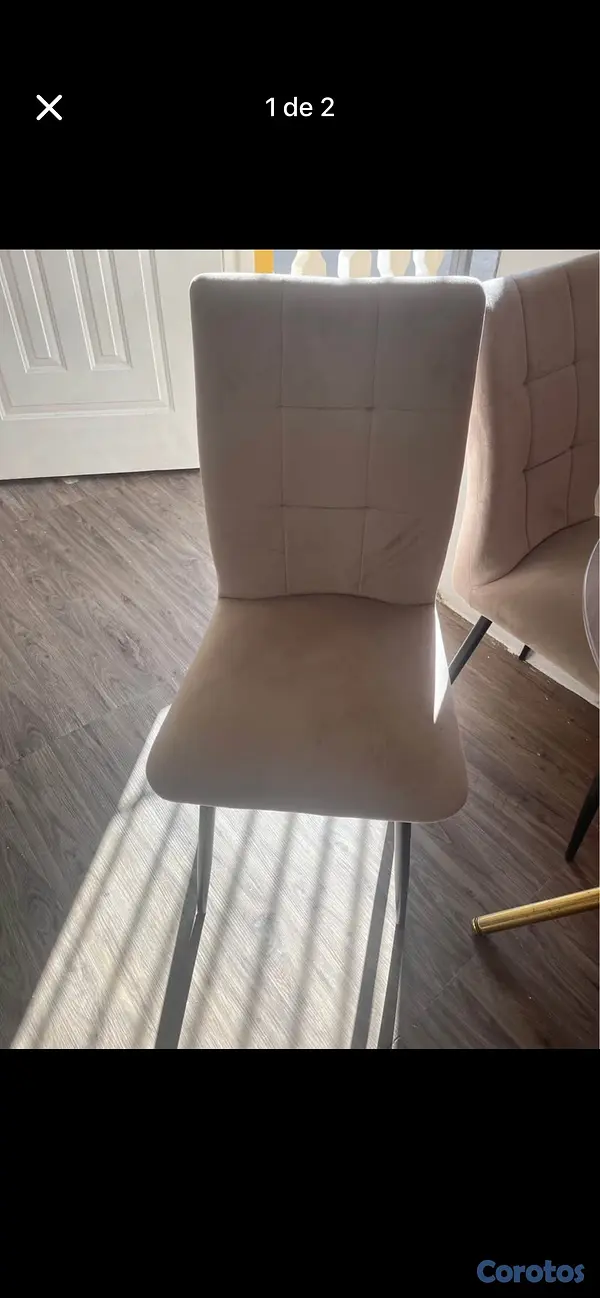 muebles y colchones - comedor de 4 sillas mesa en cristal  4