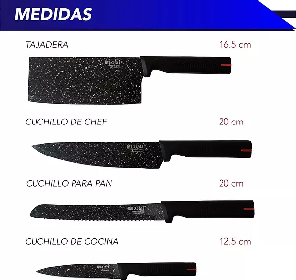 cocina - Juego de cuchillos de chef 8 pzs cuchillos de cerámica con base 5 cuchillos  2