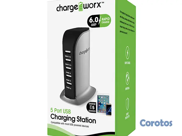 computadoras y laptops - CARGADOR USB DE 5 PUERTOS (6.0AMP) CHARGING STATION 2
