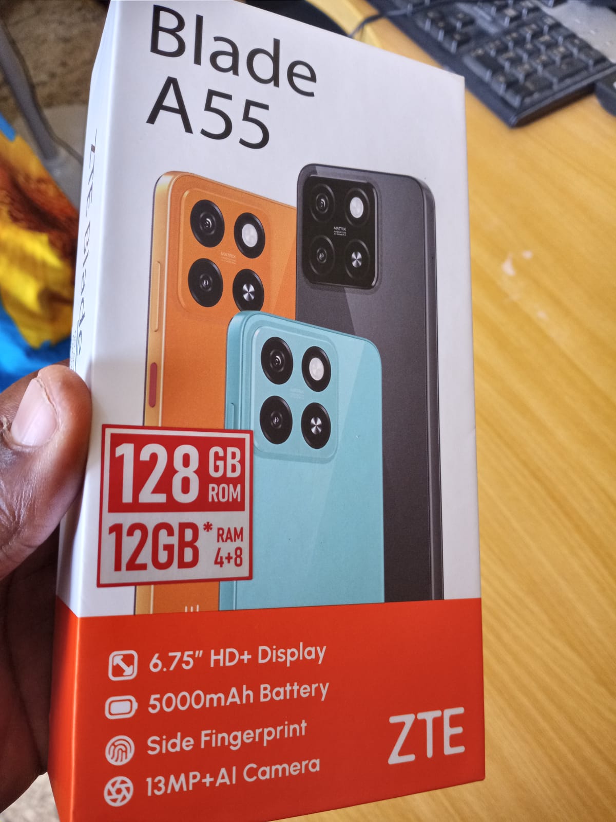 celulares y tabletas - ZTE Blade A55 128gb, 12gb de Ram azul nuevo caja.