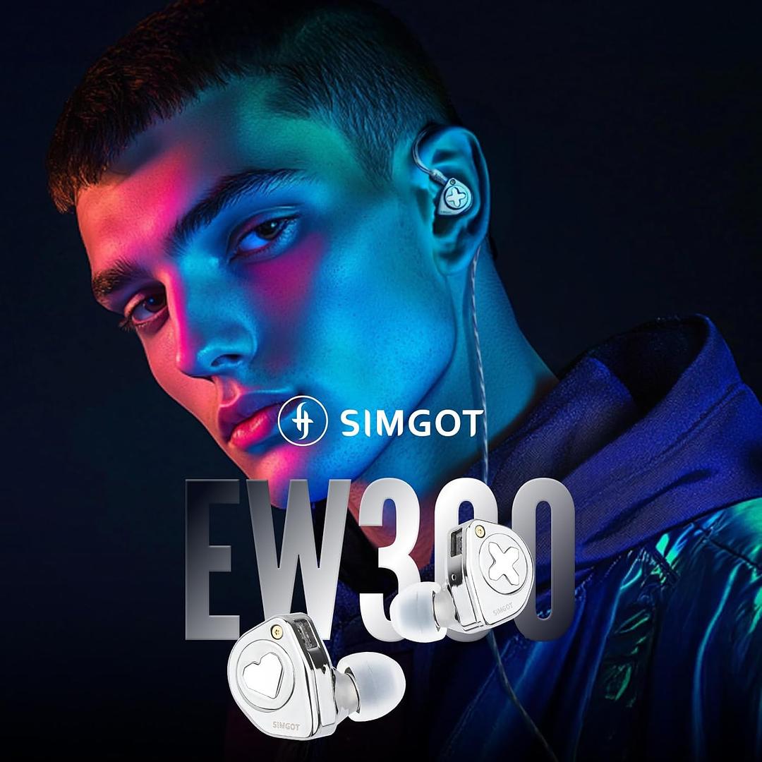 camaras y audio - SIMGOT EW300 1DD+1Planar+1PZT Hybrid Driver IEM 3