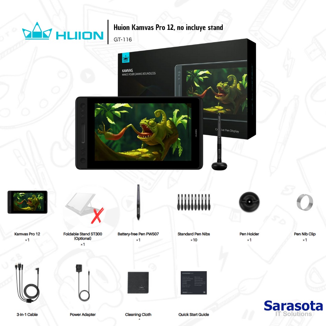 accesorios para electronica - Huion Kamvas Pro 12 Pen Display GT-116, sin stand Nuevo 2