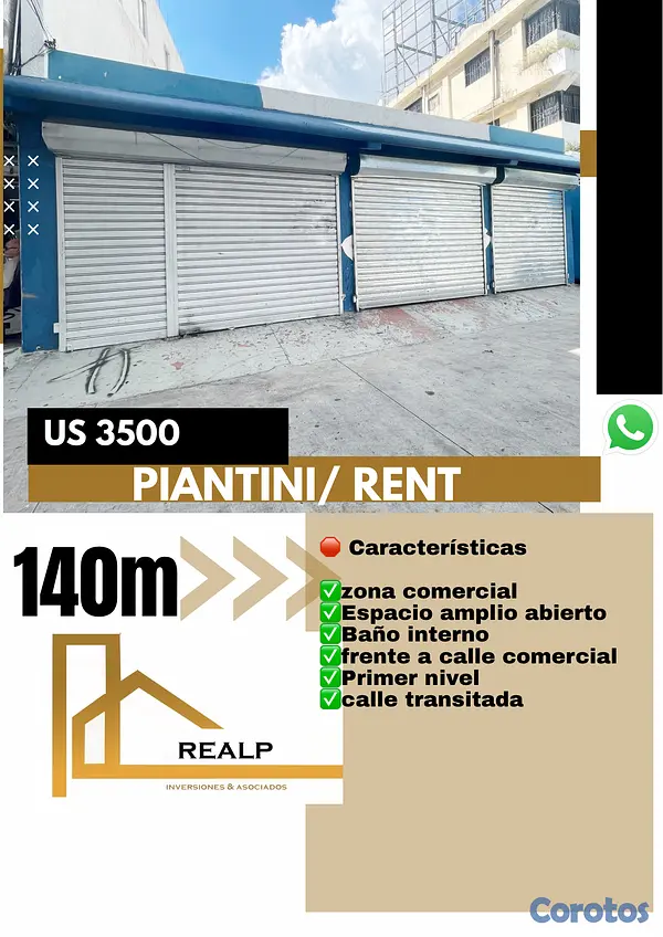 oficinas y locales comerciales - Local en primer nivel Piantini 