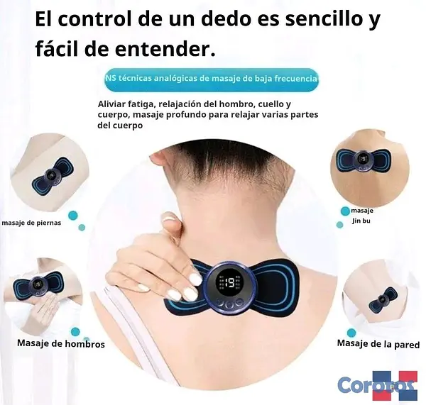 salud y belleza - Masajeador corporal recargable D2  con 2 parche  11