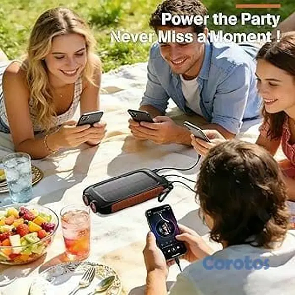 accesorios para electronica - ⚡ Cargador solar portátil 20000 mAh USB-A y USB-C 5V/3A con LED Power Bank 🔋 5