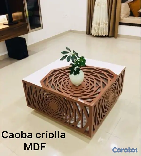 muebles y colchones - mesa mesita de mueble sala en caoba  2
