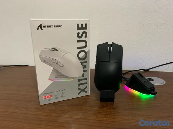 computadoras y laptops - Mouse Gamer Attack Shark X11 Negro RGB 🔥 4