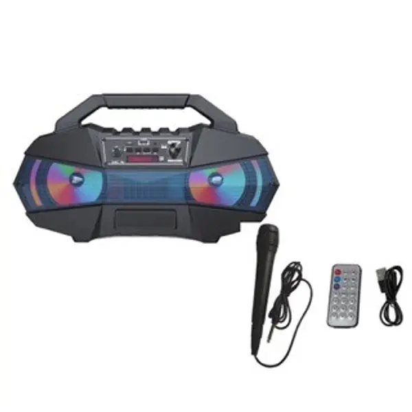 camaras y audio -  Bocina doble de 4 pulgadas, 3000mah 6wx2 4"x2 bluetooh con microfono recargable 1