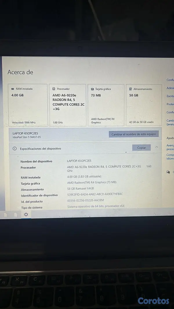 computadoras y laptops - laptop LENOVO 3