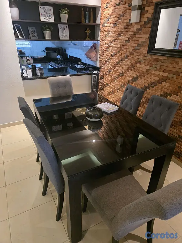 muebles y colchones - Juego de comedor con 6 sillas 4