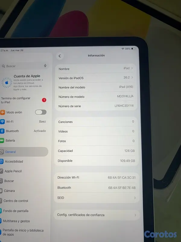celulares y tabletas - Apple iPad A16 gen 11 128GB  3