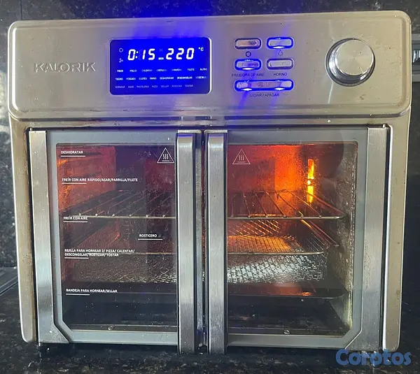 electrodomesticos - Horno Freidora de Aire 2 en 1 con Doble Puerta y Luces LED – Grande y Potente 2