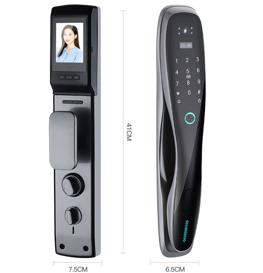 otros electronicos - Cerradura inteligente wifi para puertas con camara y timbre  0